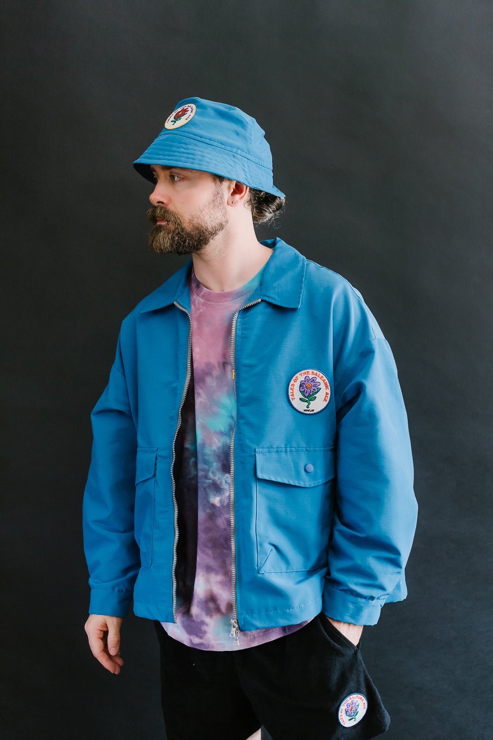 Boxy Swing Jacket - Tales Of The Balearic Age - Blue Water