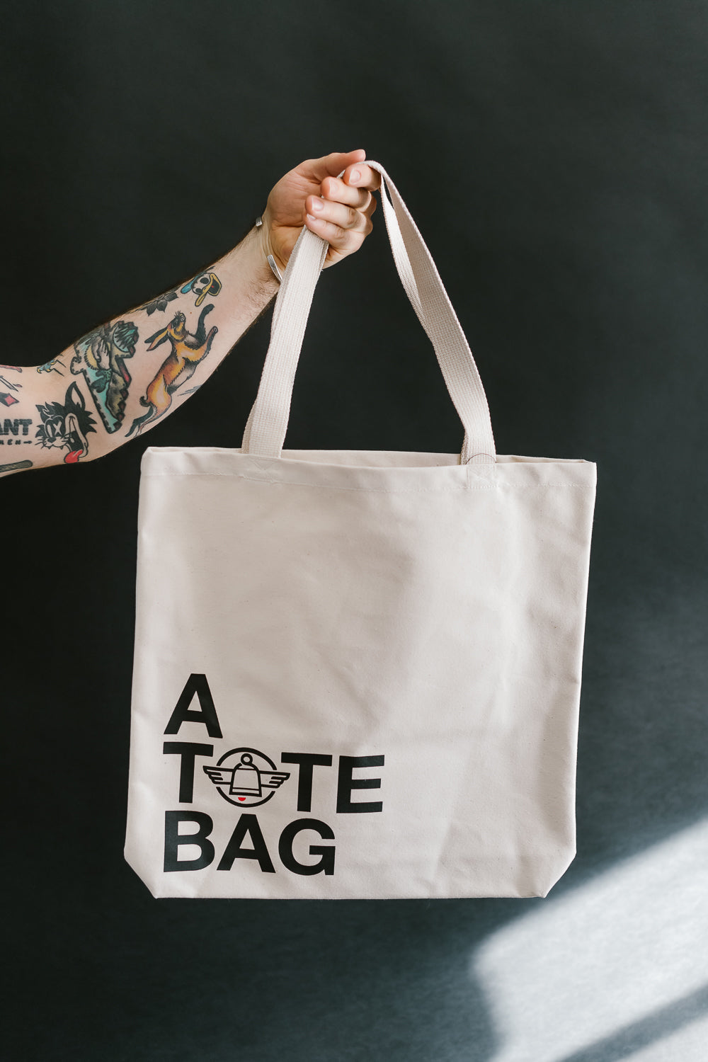 IH-TOTE-ATOTEBAG - Printed Canvas Tote Bag - 'A Tote Bag' Print