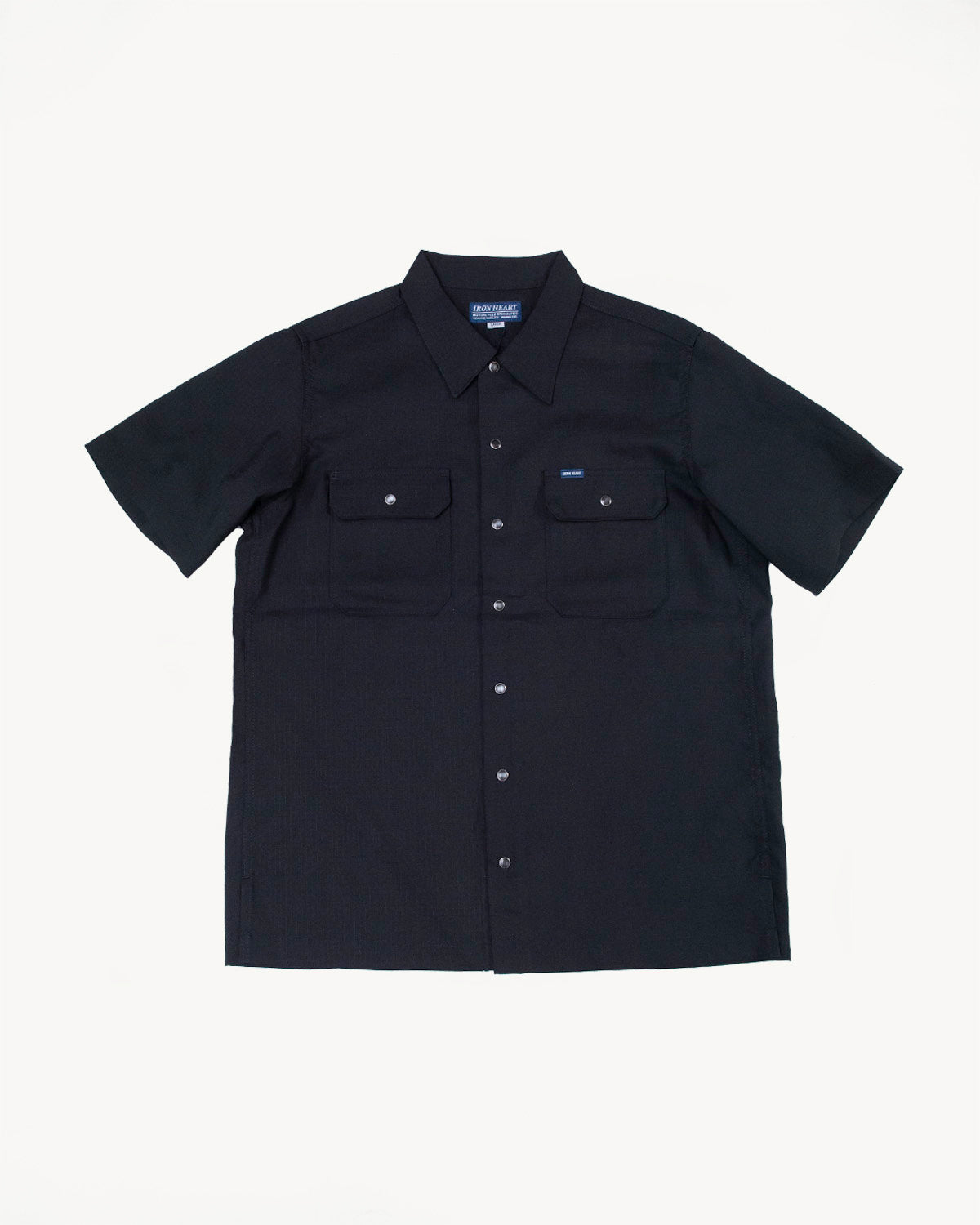 IHSH-286-BLK - Ripstop Short Sleeved Mechanic Shirt - Black