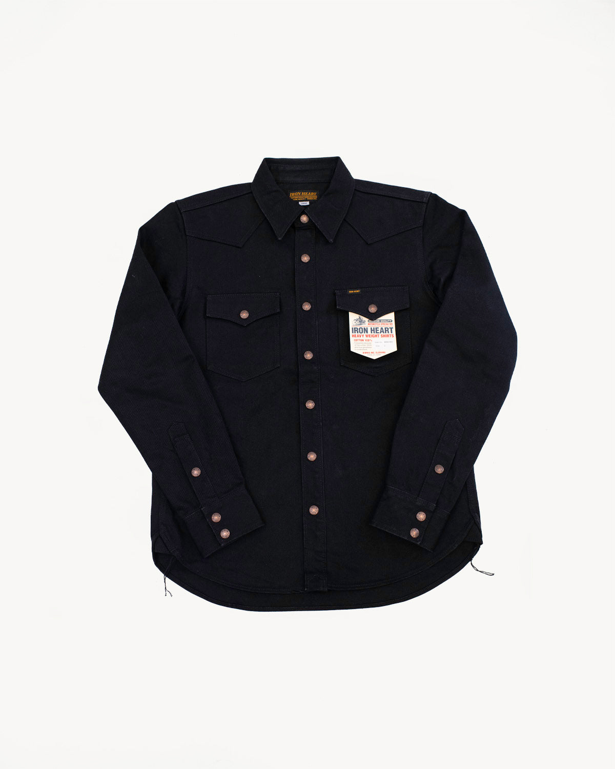 Shirt (Fades - IHSH-362-BLK Dant Non-Selvedge Superblack CPO | James Denim T 16oz -