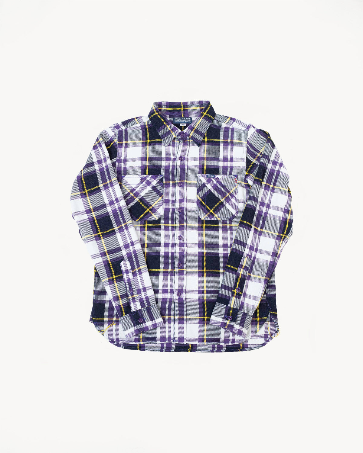 IHSH-382-PUR - 9oz Selvedge American Check Work Shirt - Purple