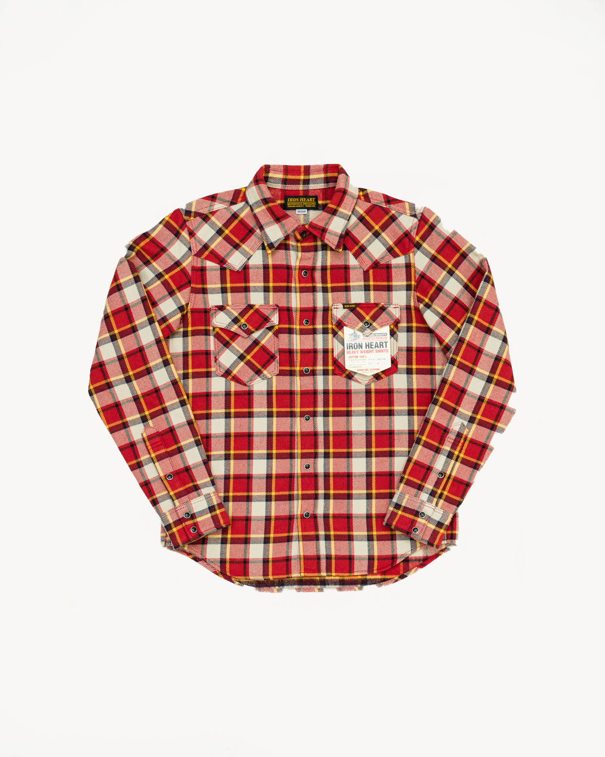 IHSH-340-RED - Ultra Heavy Flannel Classic Check Western - Red