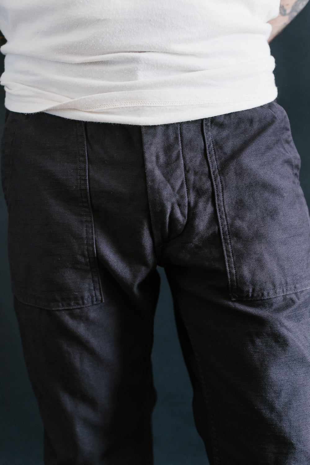 01-5032-61S - Fatigue Pants Reverse Sateen - Slim Fit - Black