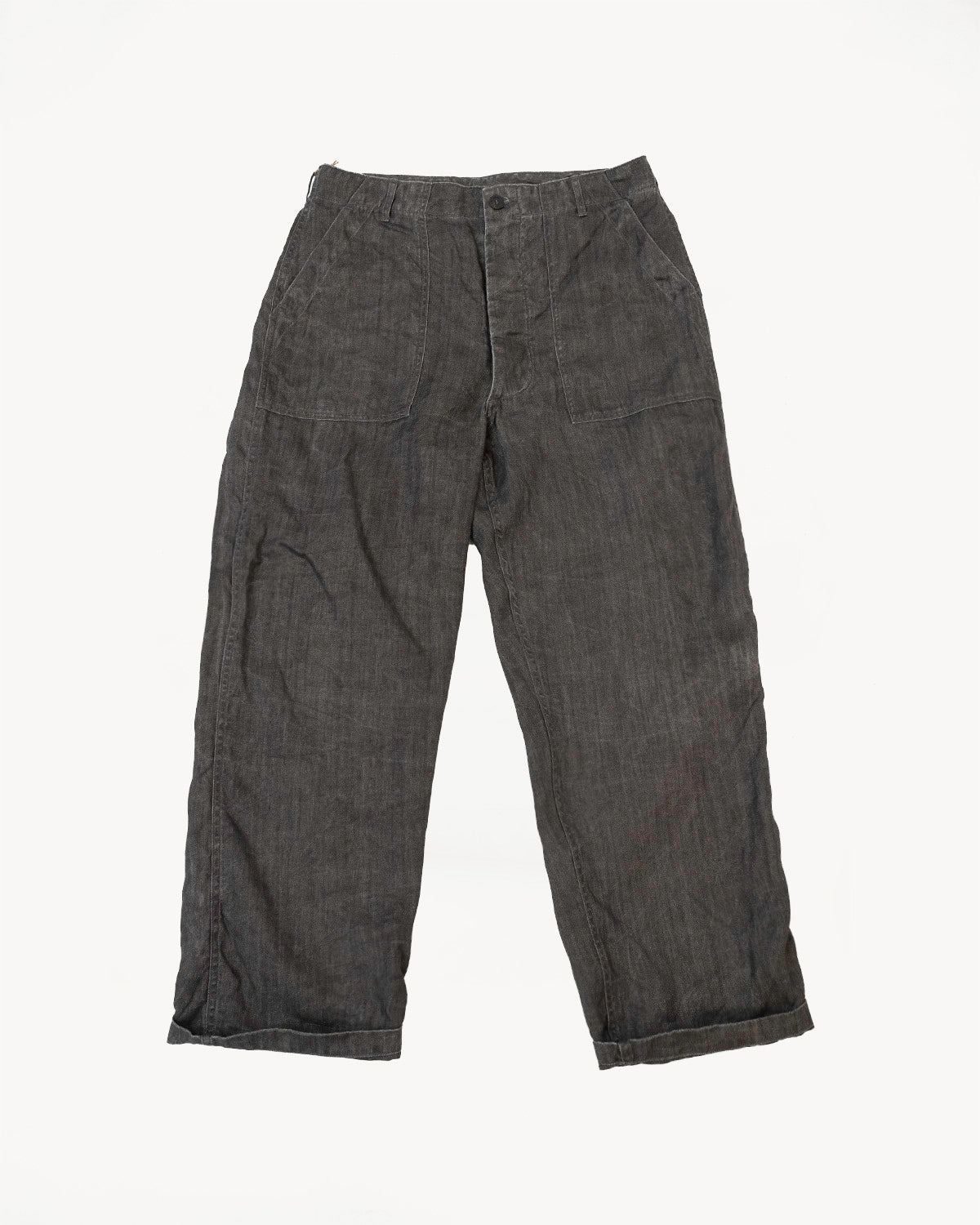 01-5103-60 - Linen Herringbone Fatigue Pants - Summer Fit - Sumi Dyed