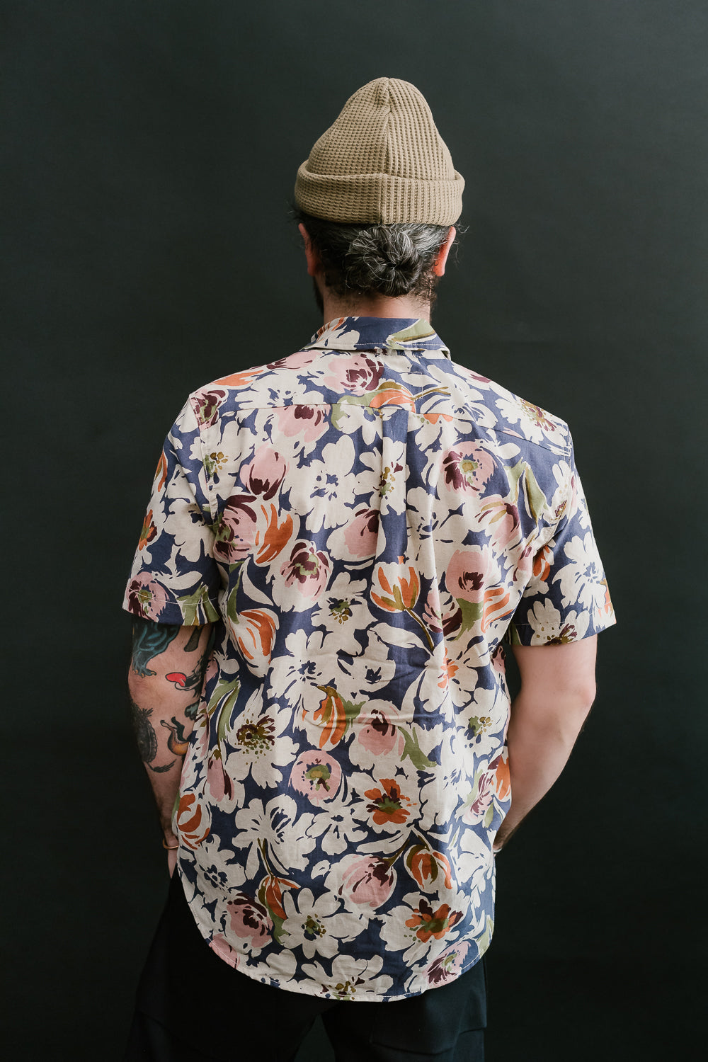 5oz Oxford Shirt Floral Linen - Plum