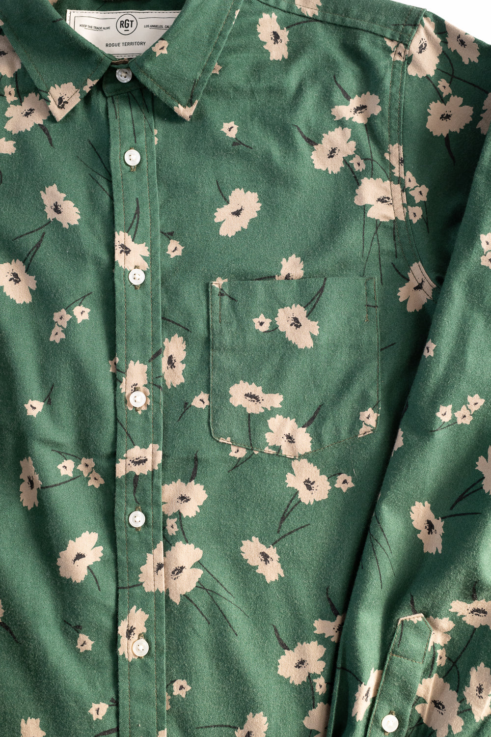 Oxford Shirt Floral - Emerald