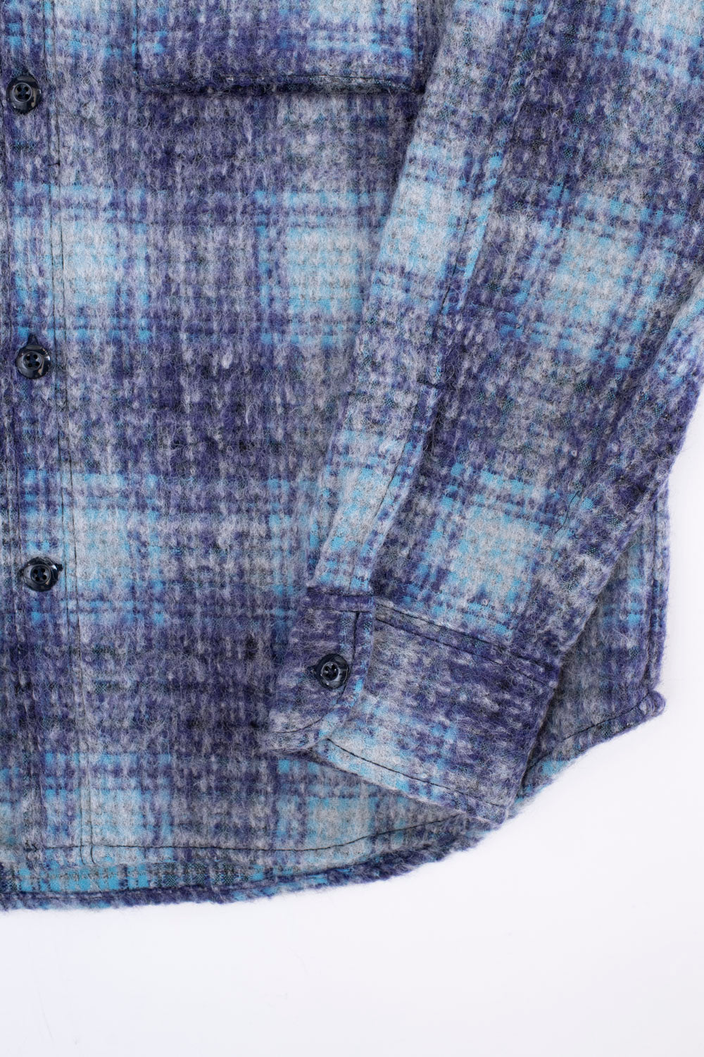 Utility Shirt Plaid Wool - Purple, Blue