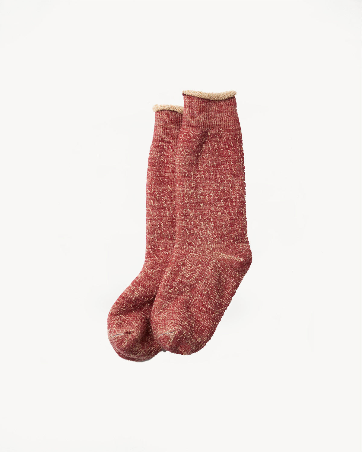 R1001-BR - Double Face Crew Socks Merino Wool OG - Dark Red, Brown