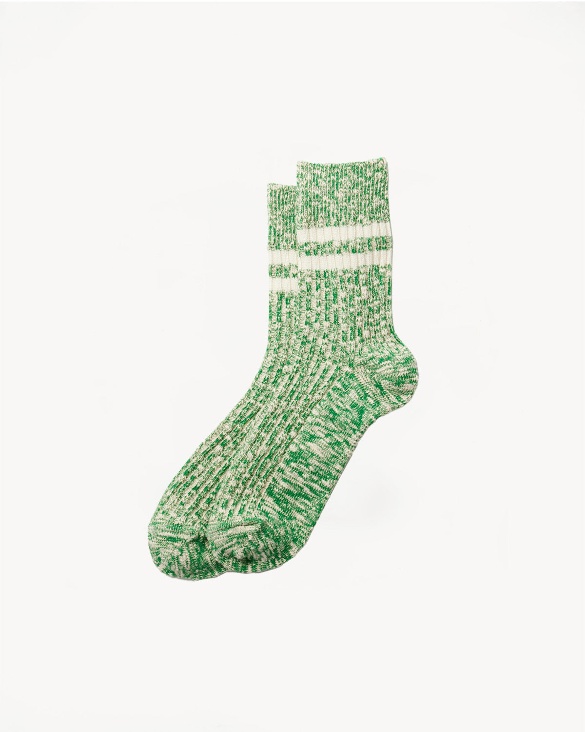 R1485 - OG Cotton Slub Stripe Socks - Green
