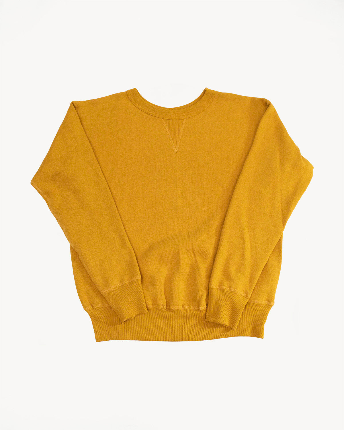 Lot 260 - DENIME - Four Needle V-Gusset Crew Neck Sweatshirt - Yellow