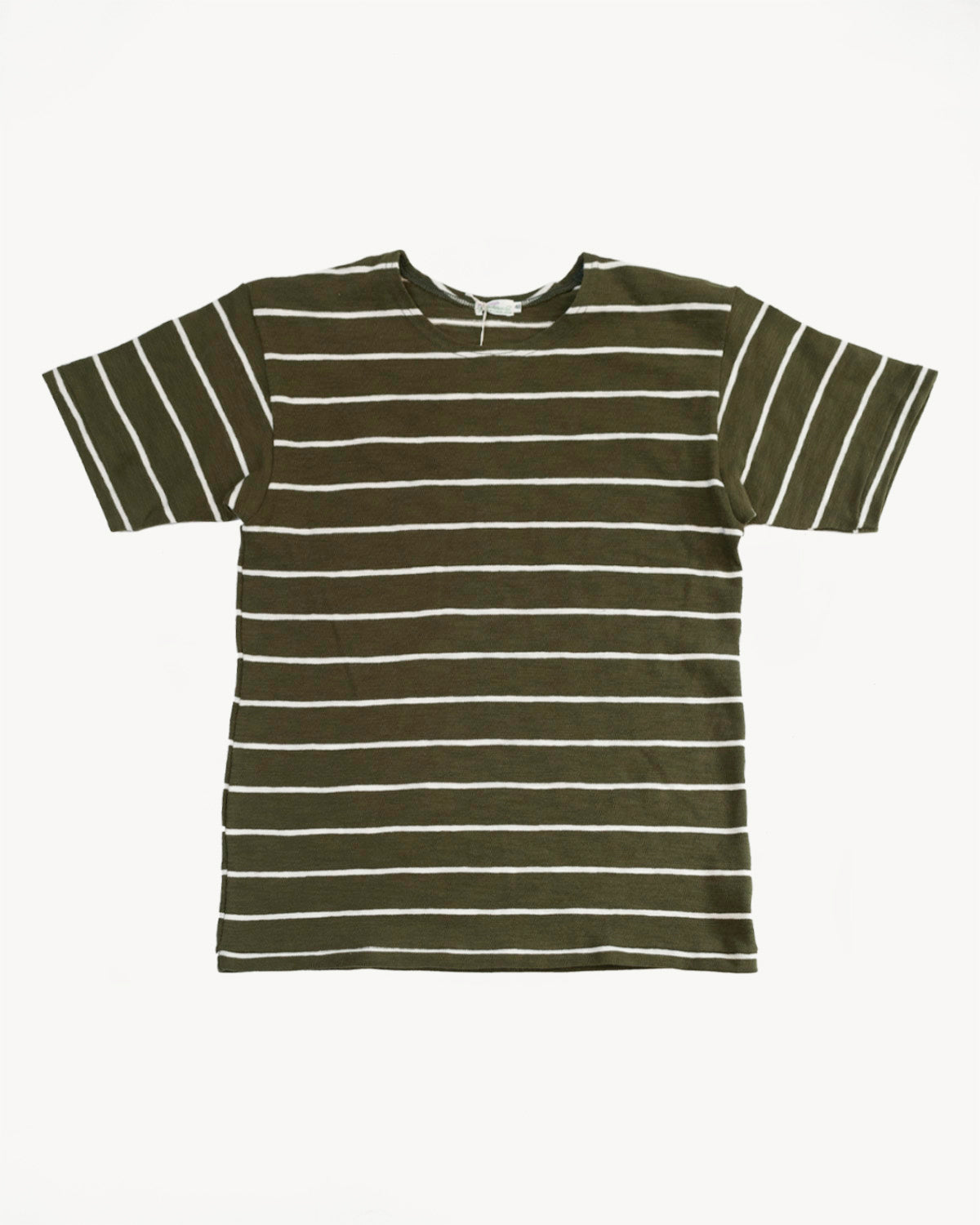Lot 4087 - Short Sleeve Stripe Tee - Green, Off White | James Dant