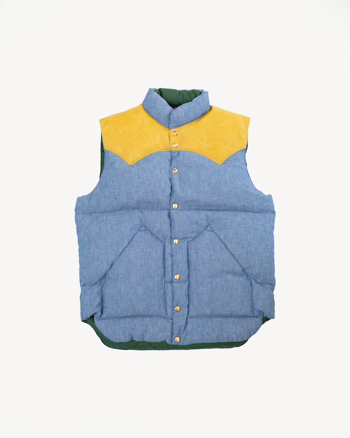 Lot 2200 - Rocky Mountain x Warehouse Selvedge Chambray Down Vest - Sax