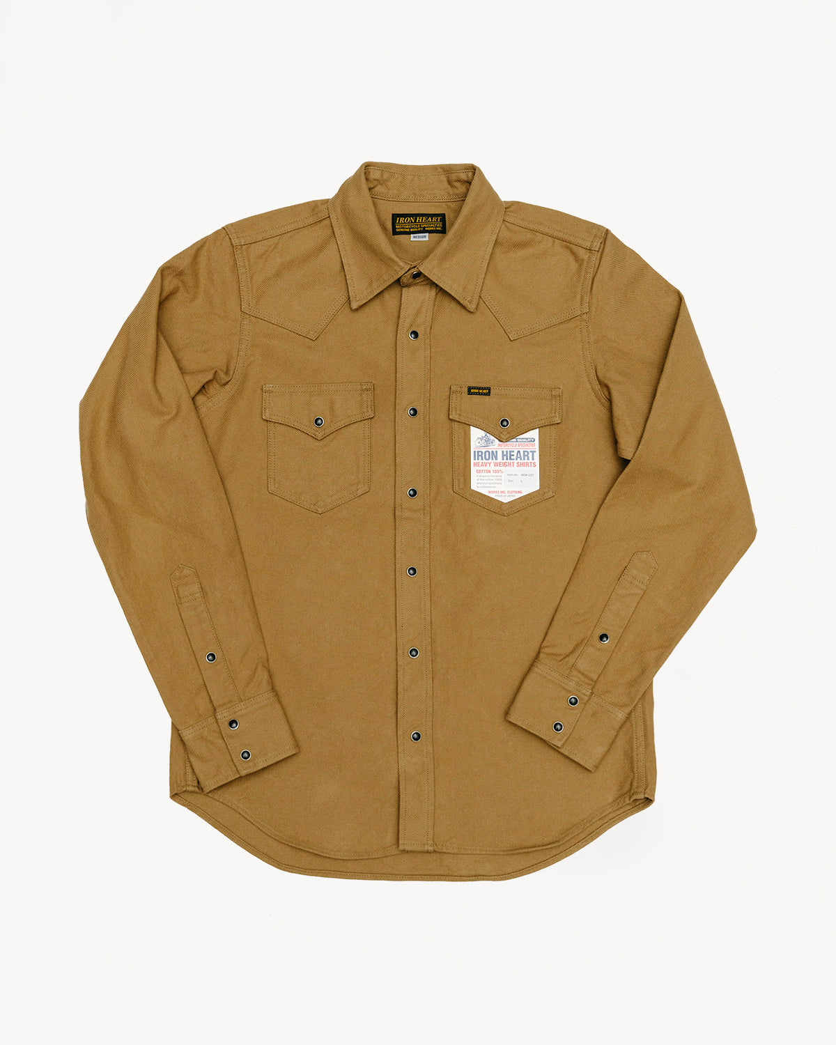 IHSH-235-BRN - 13oz Military Serge Western Shirt - Brown