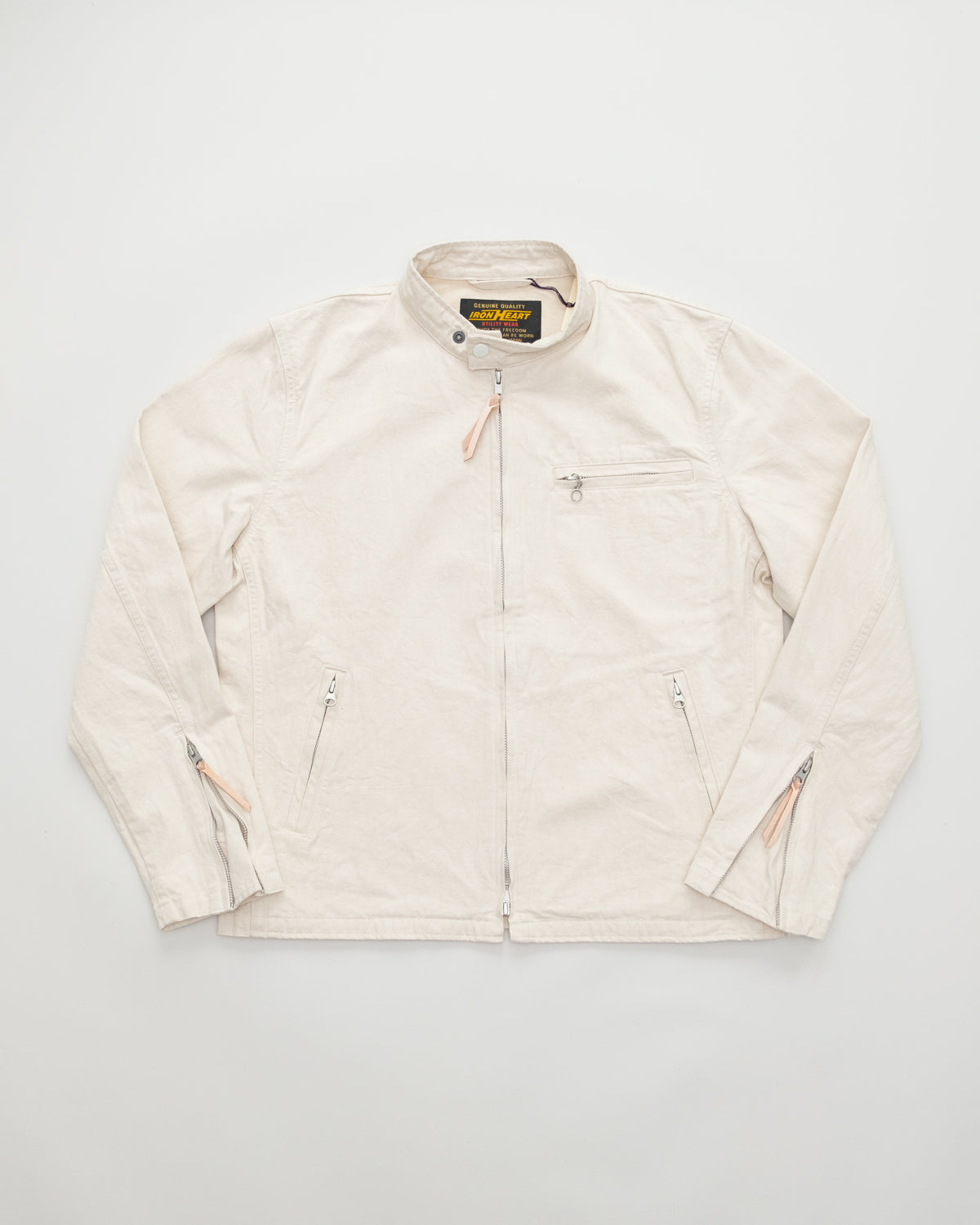 IHJ-108-WHT - 11oz Selvedge Denim Rider's Jacket - Off White