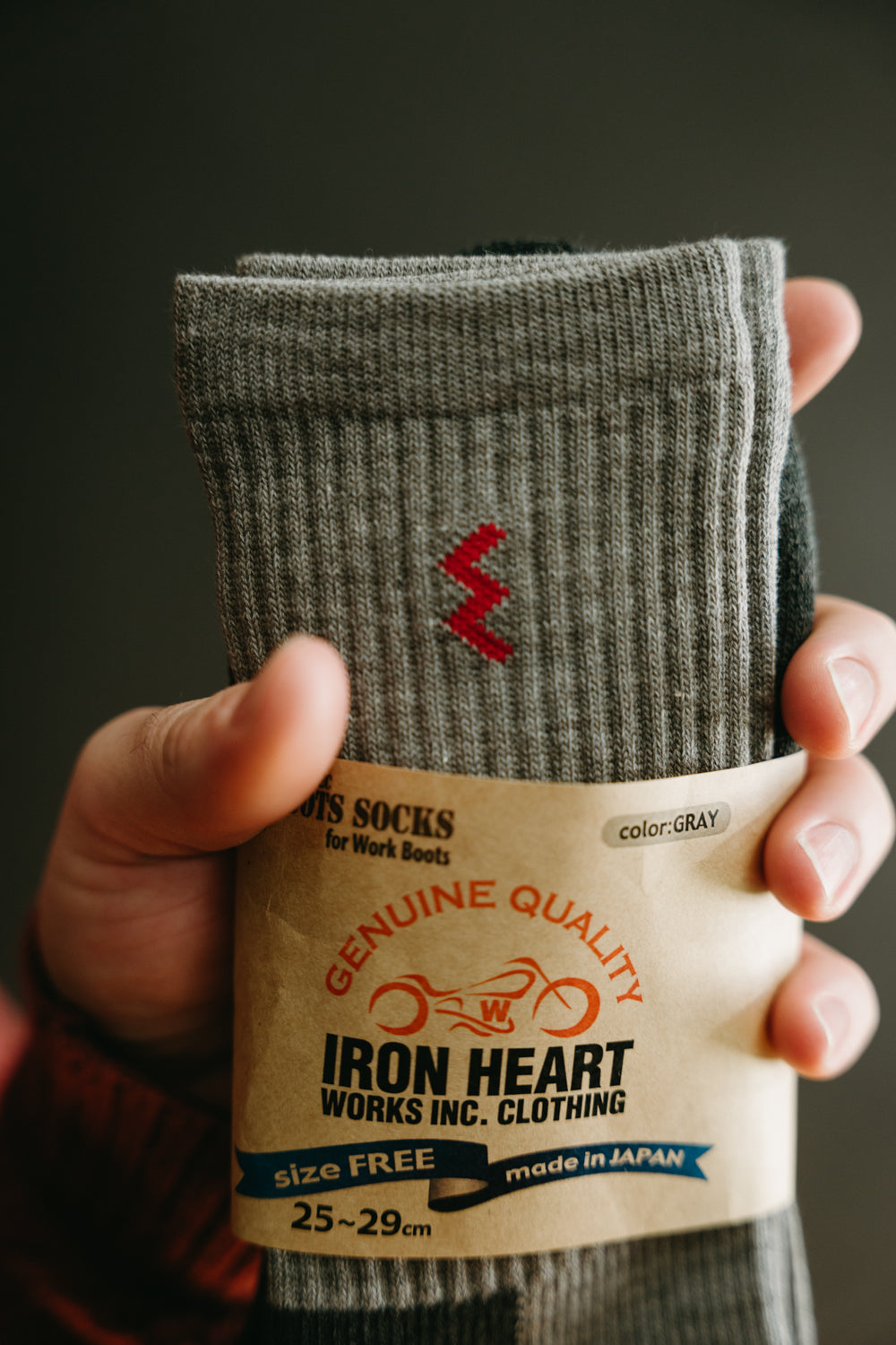 IHG-030-GRYGRY - Iron Heart Work Boot Sock - Grey, Grey