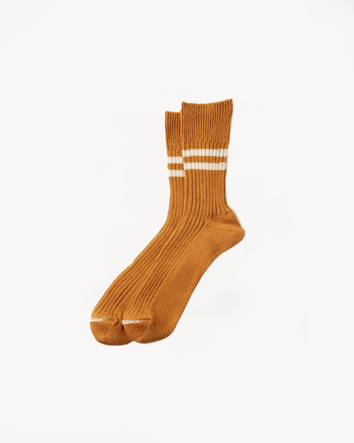 R1468 - Hemp Organic Cotton Stripe Sock - Sunset Gold, White Sand