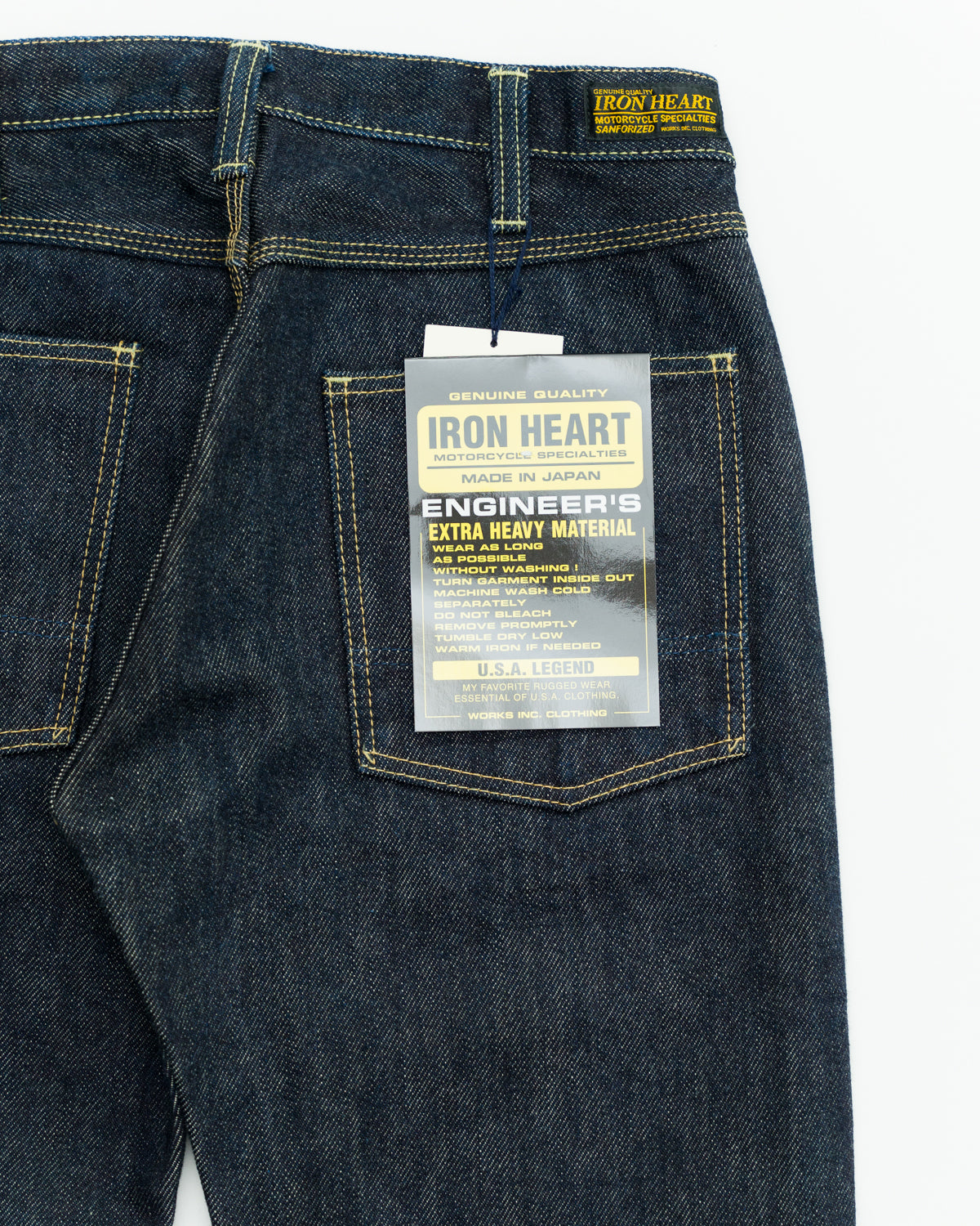 Denim Jeans IRON HEART Herringbone Double Knee Black Work Pants W41  Inseam28