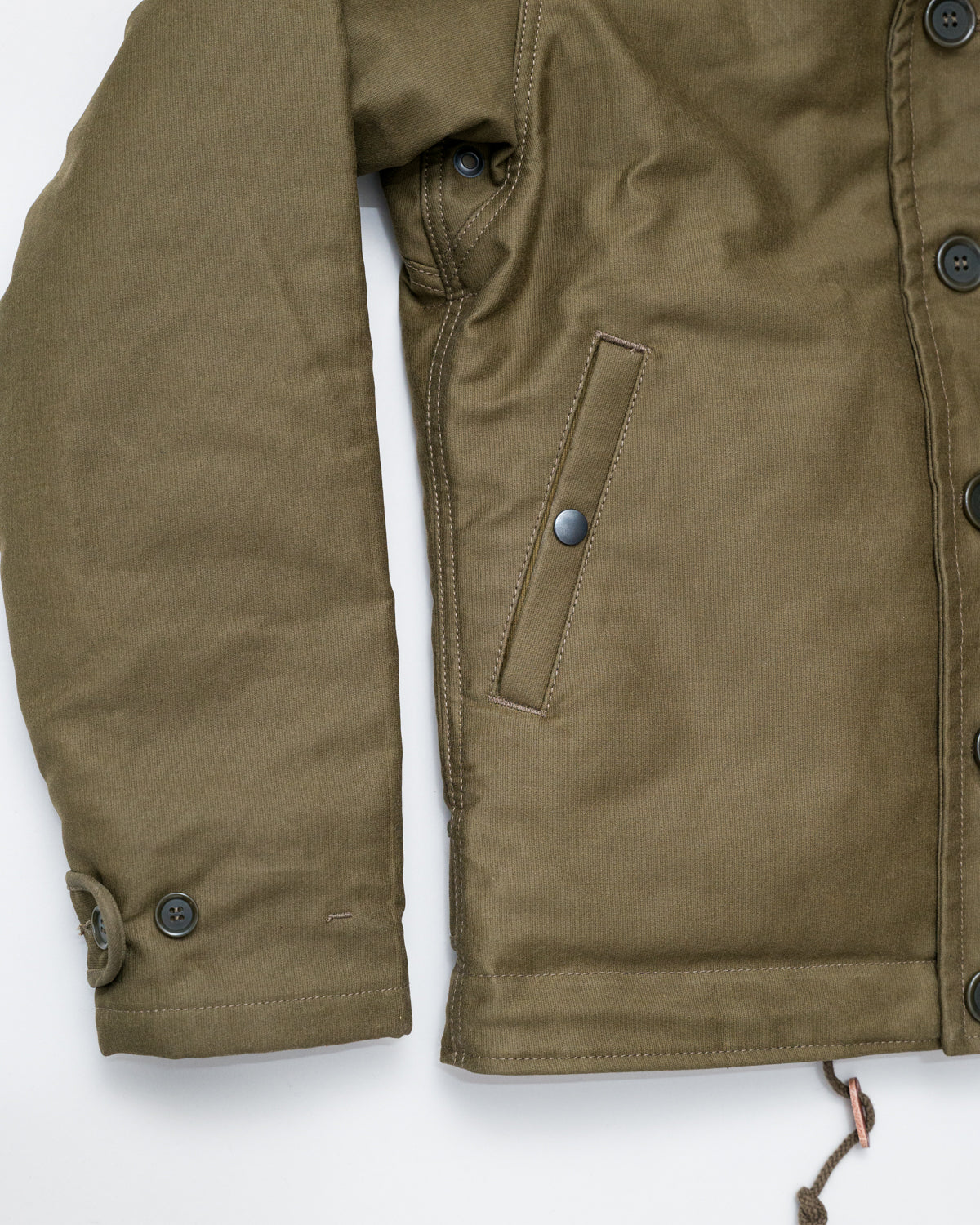 IHM-37-ODG - Oiled Whipcord N-1 Deck Jacket - Olive