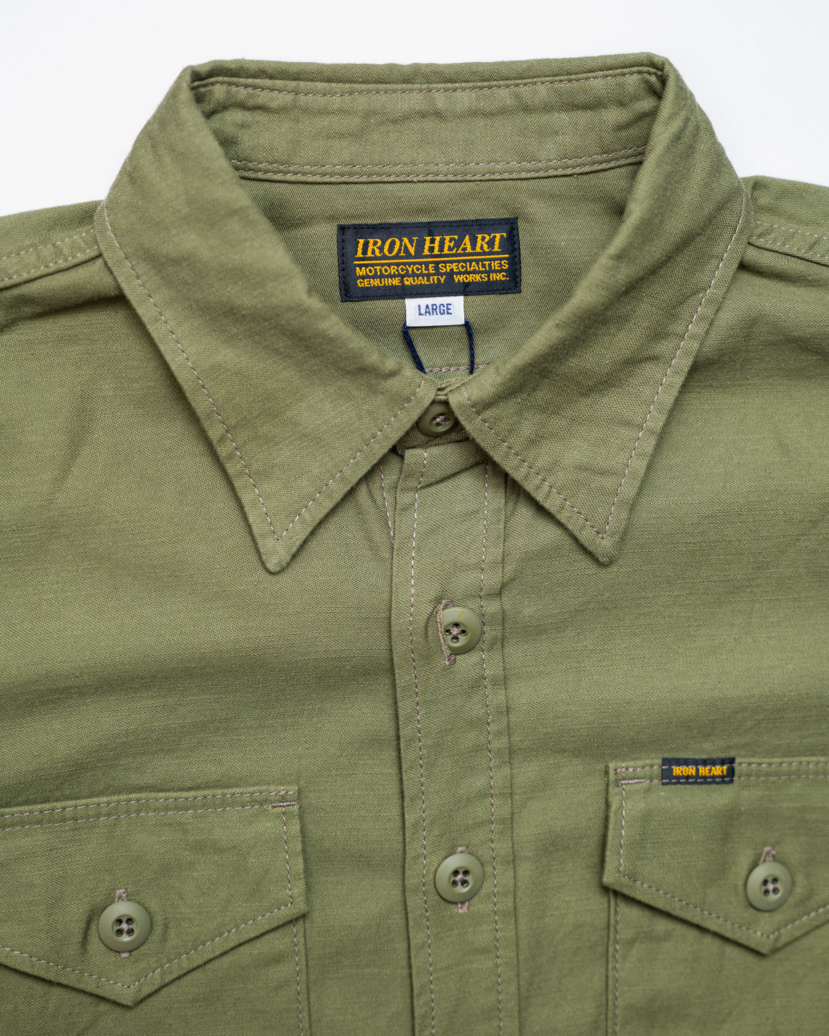 IHSH-328-GRN - 7oz Back Satin Military CPO Shirt - Green