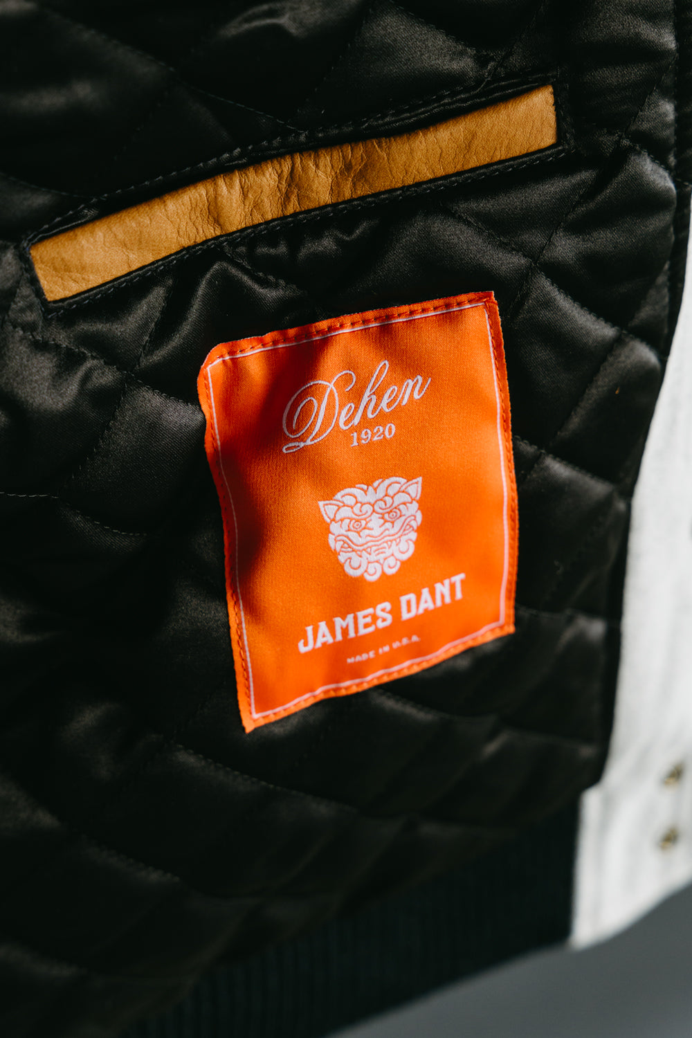 James Dant x Dehen - Varsity Jacket - Oxford Grey, Rust, Black