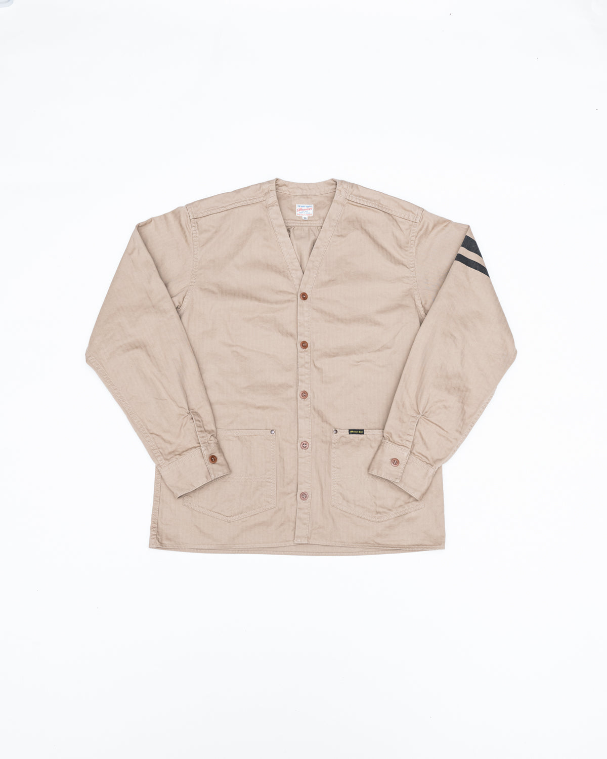 MLS1050M23 - Herringbone Work Cardigan - Beige | James Dant