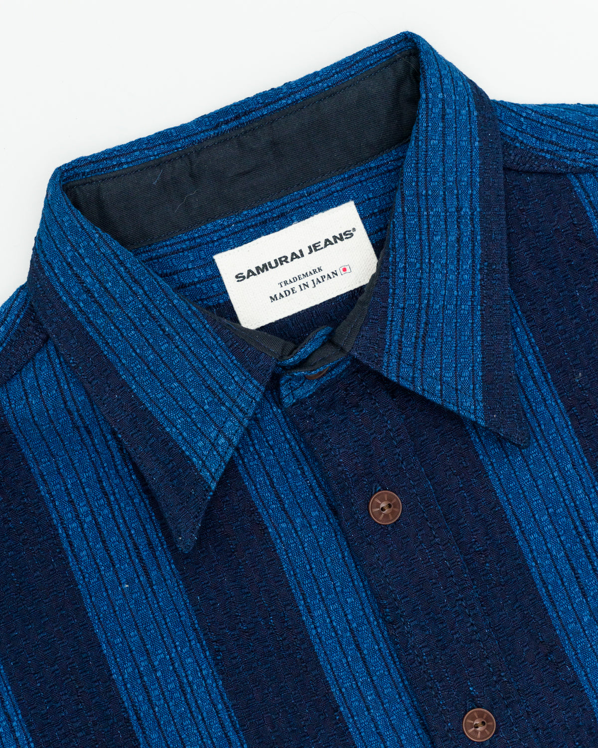 SSS22-KRS-OVS - Natural Indigo Kasuri Shirt - Shima | James Dant