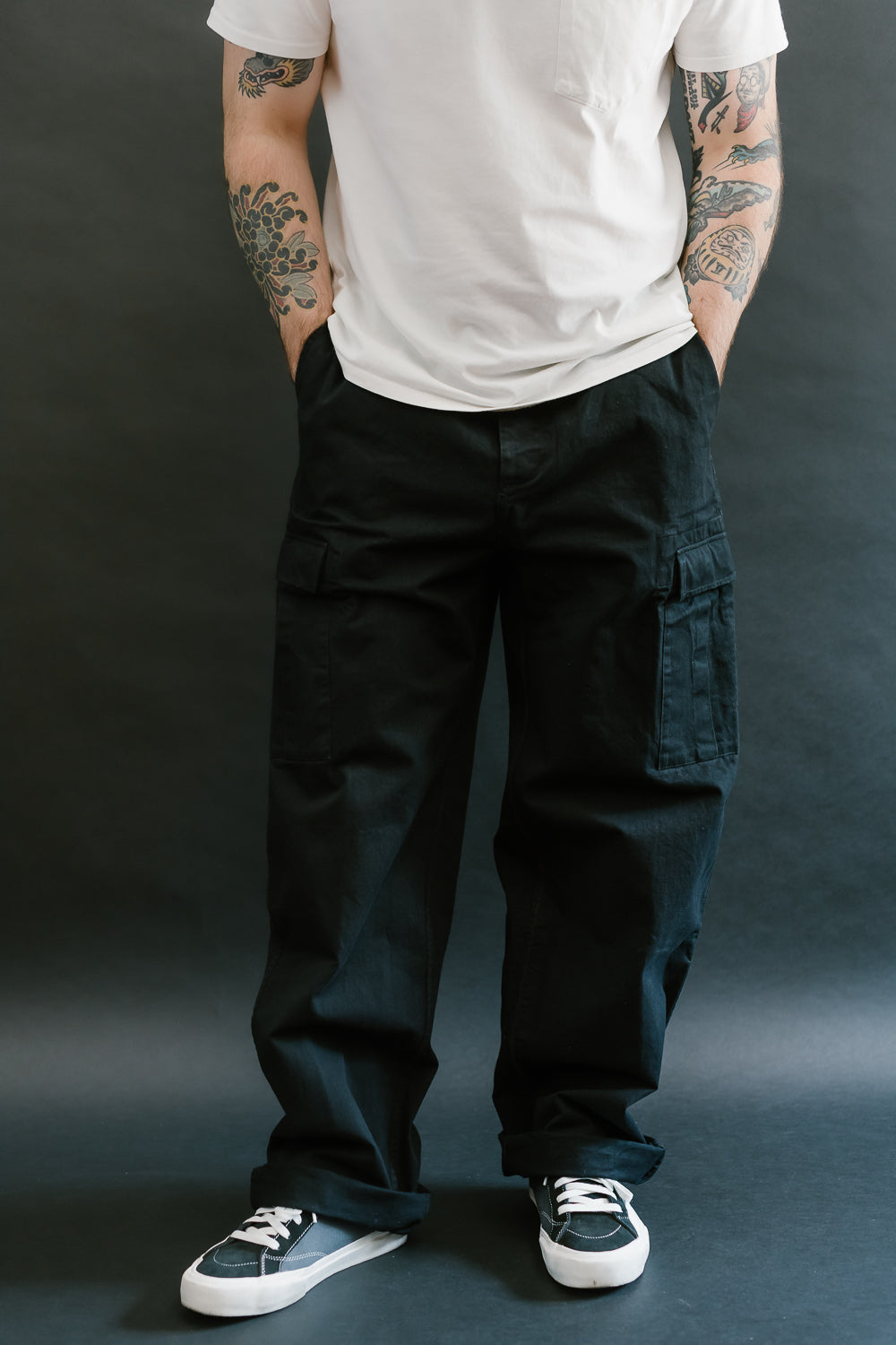 Cargo Pant Twill - Washed Black