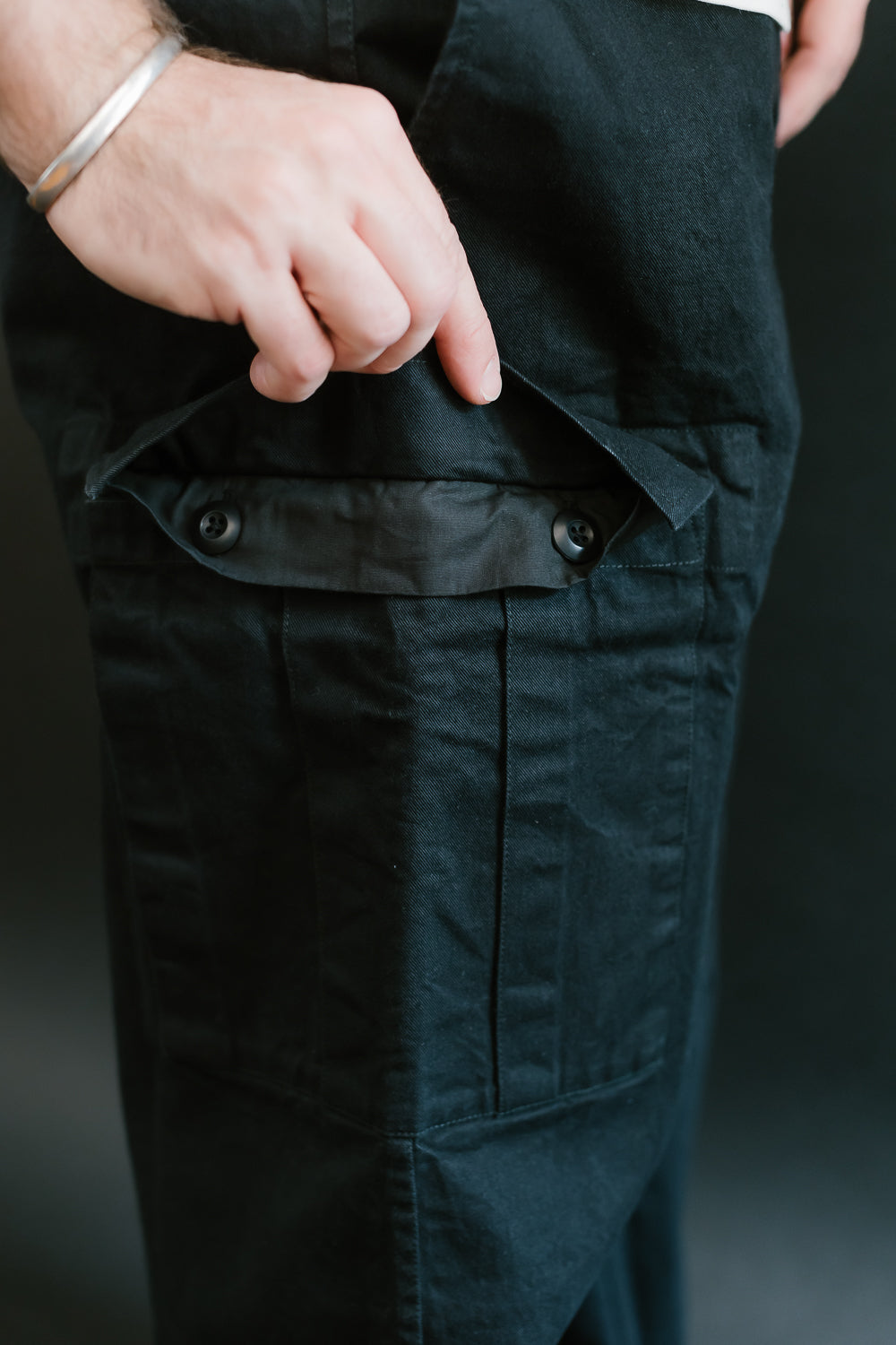 Cargo Pant Twill - Washed Black