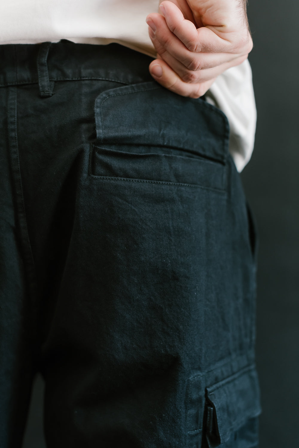 Cargo Pant Twill - Washed Black