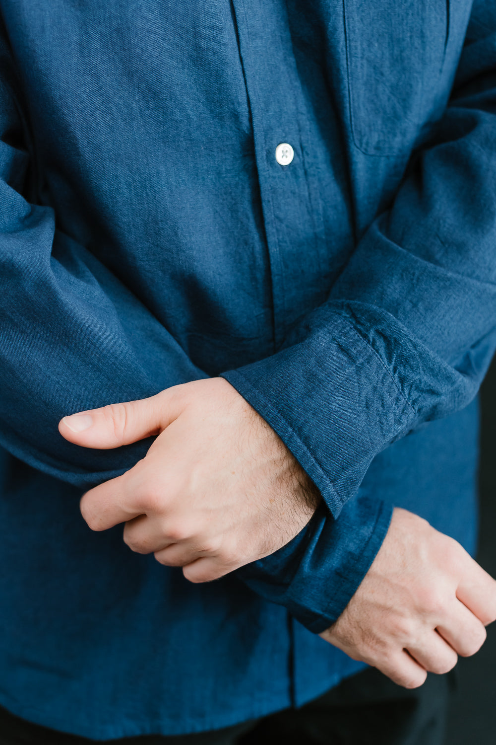 Club Collar Selvedge Broadcloth Shirt  - Indigo