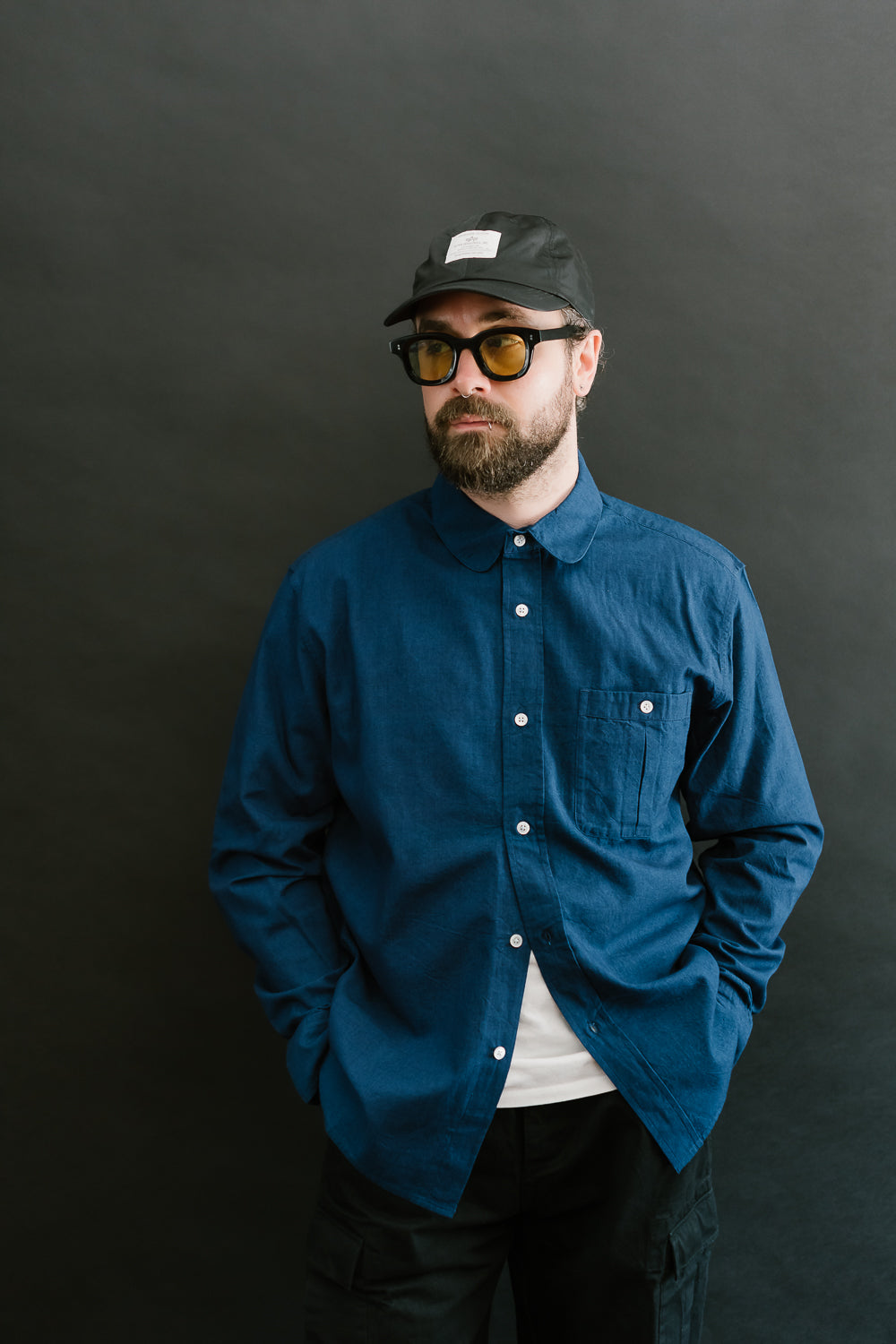 Club Collar Selvedge Broadcloth Shirt  - Indigo