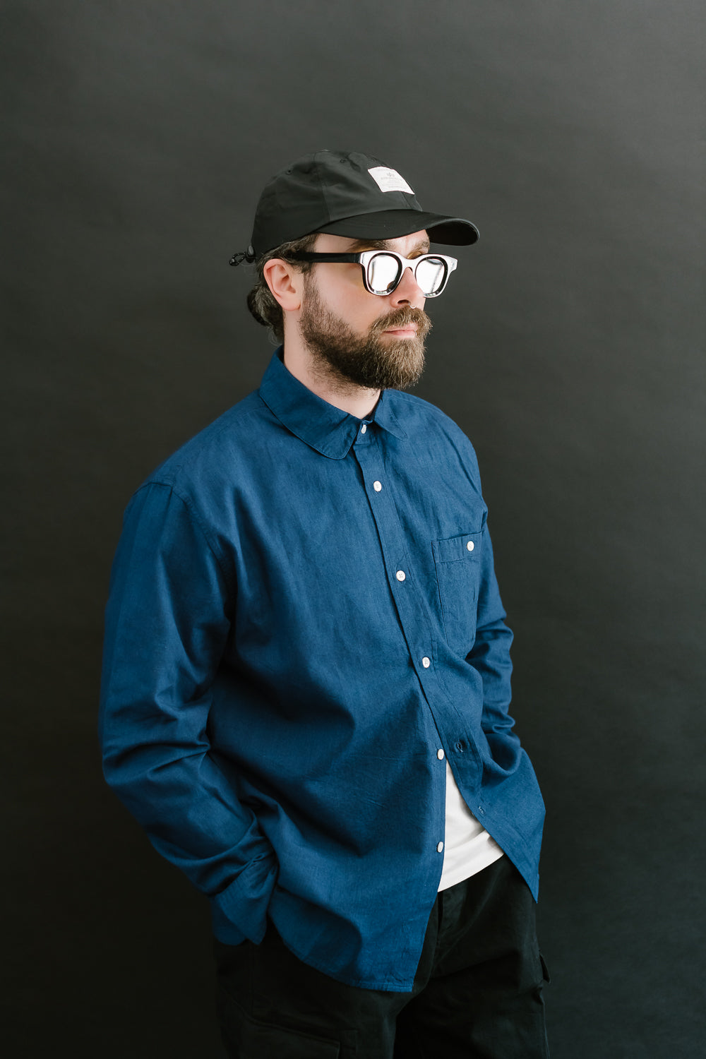 Club Collar Selvedge Broadcloth Shirt  - Indigo