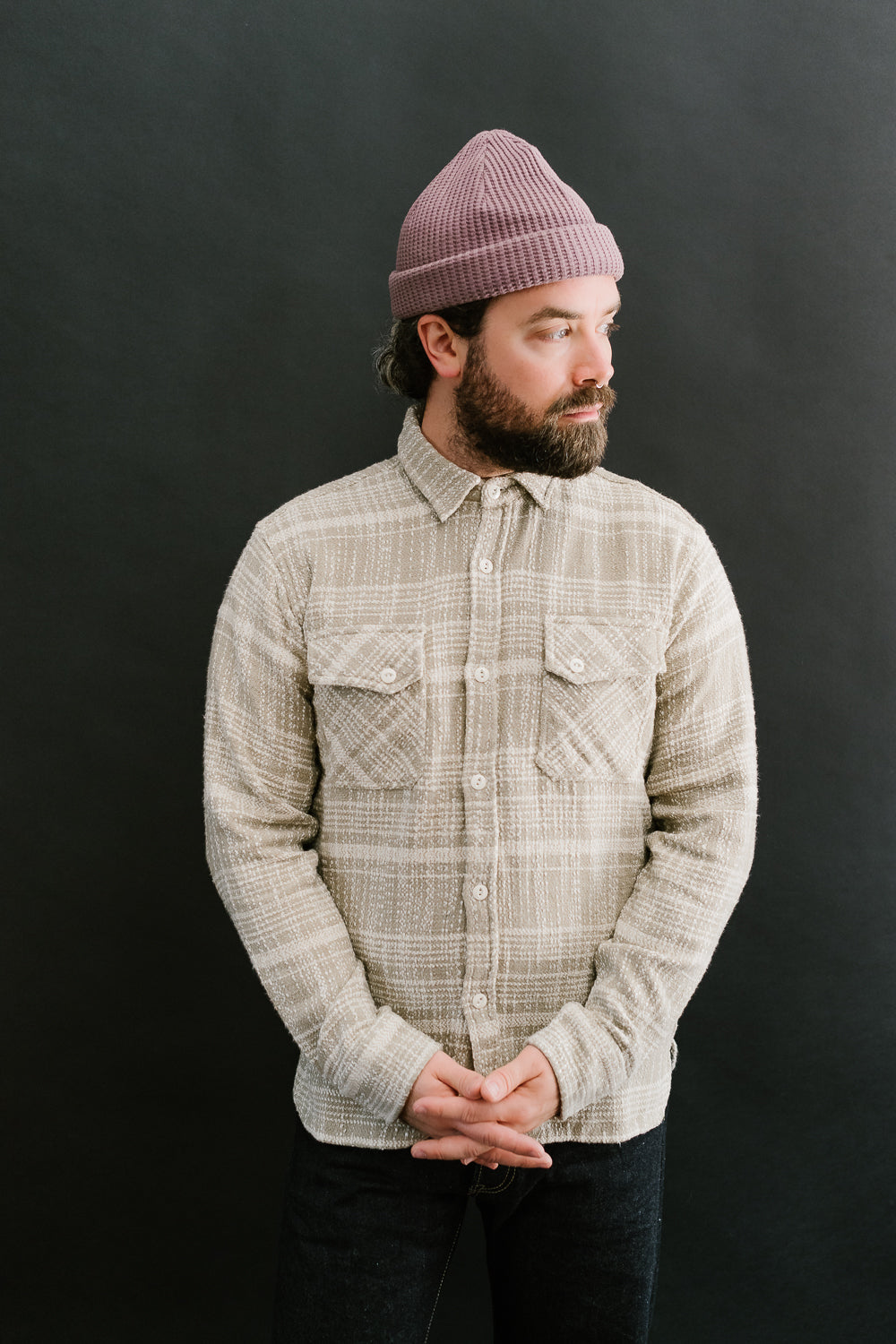 Crosscut Flannel Jacquard - Alabaster | James Dant