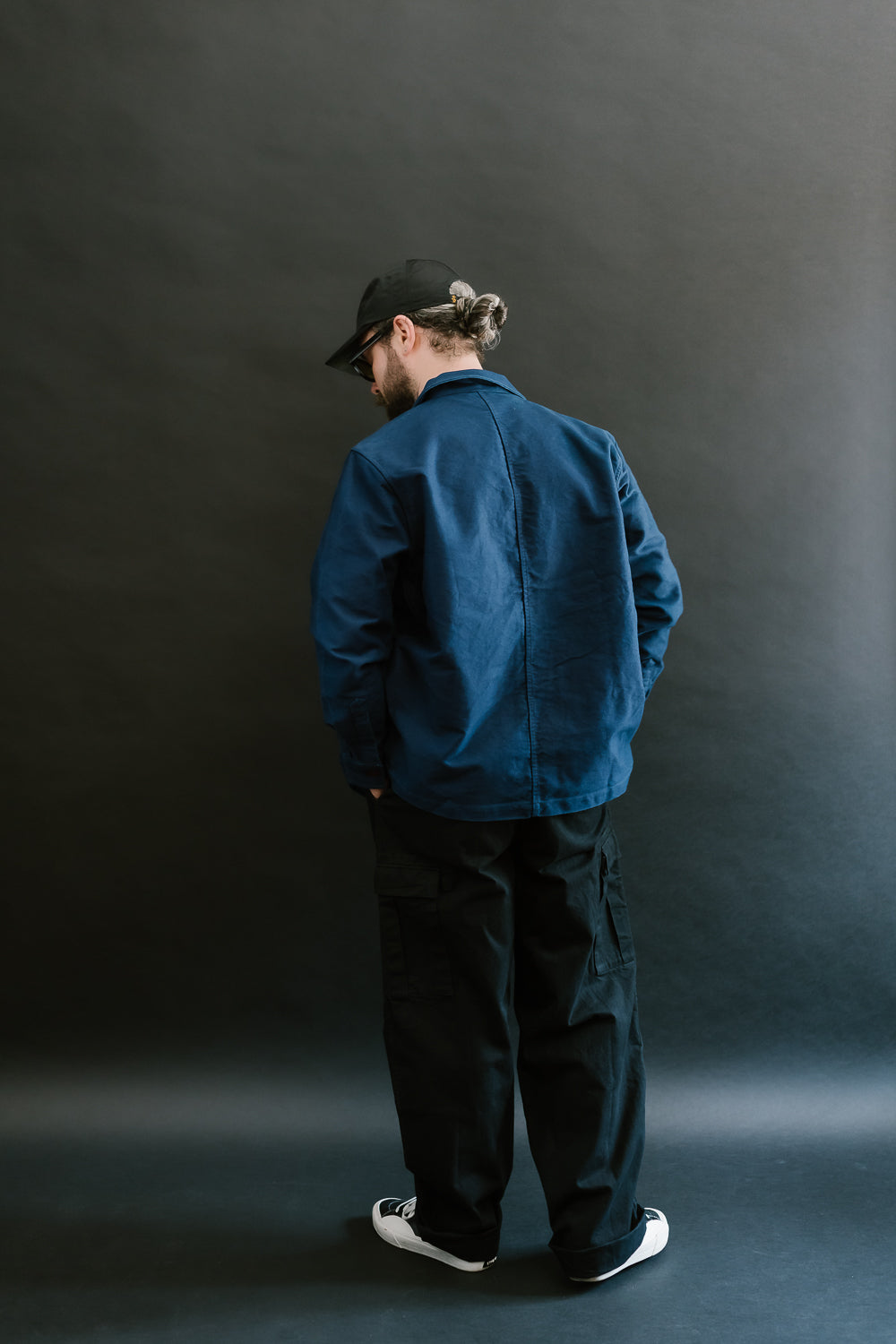 French Work Jacket Moleskin - Washed Indigo