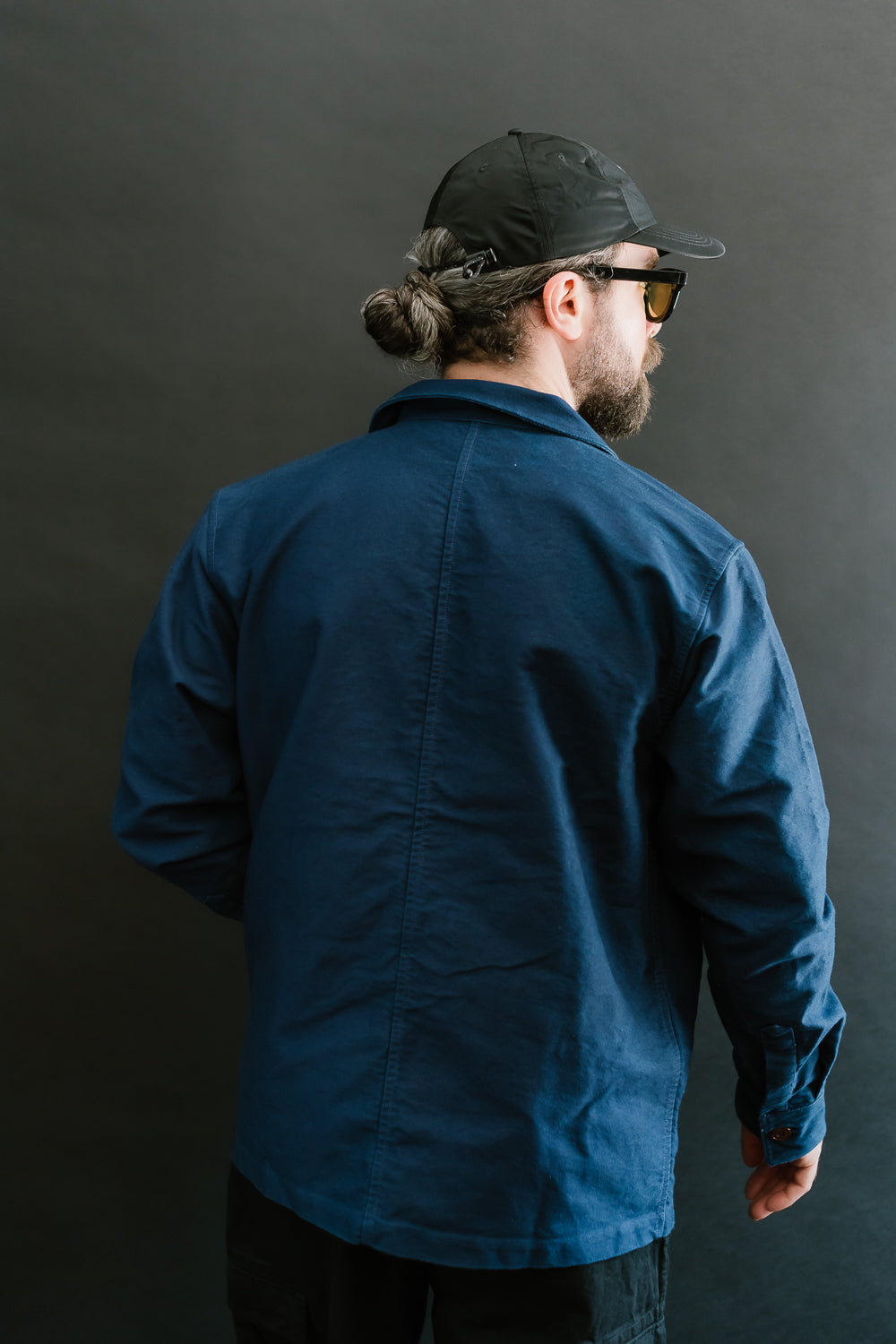 French Work Jacket Moleskin - Washed Indigo