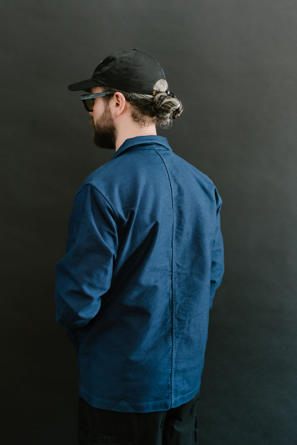 French Work Jacket Moleskin - Washed Indigo