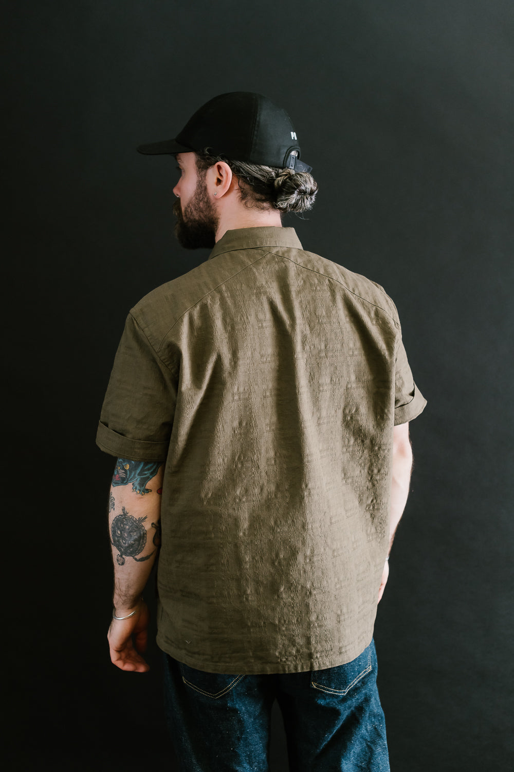 Safari Shirt  - Drab Barkcloth