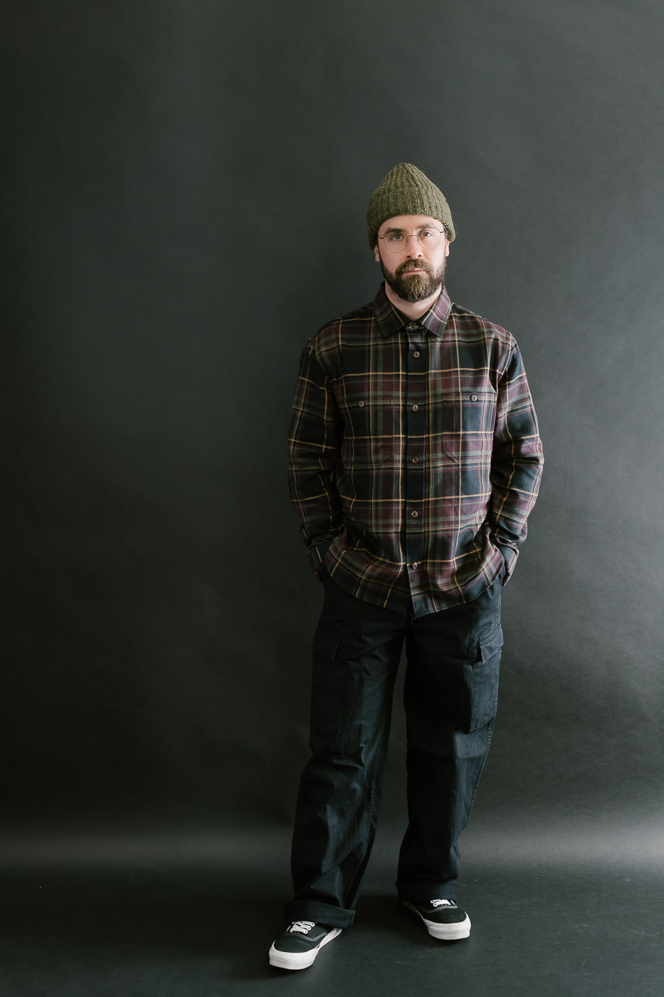 Utility Flannel Plaid  - Black Olive