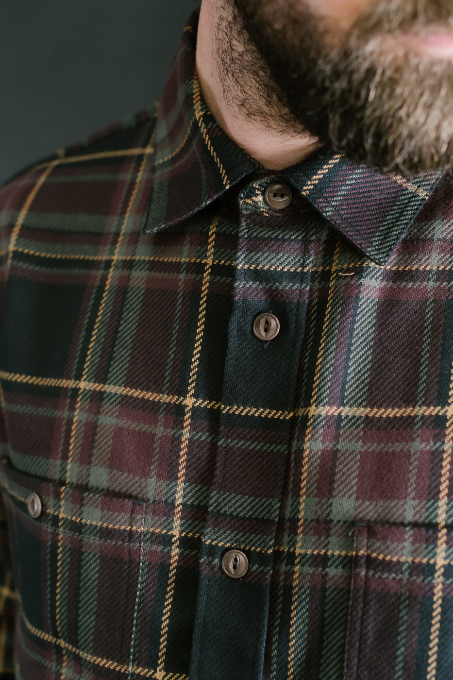 Utility Flannel Plaid  - Black Olive