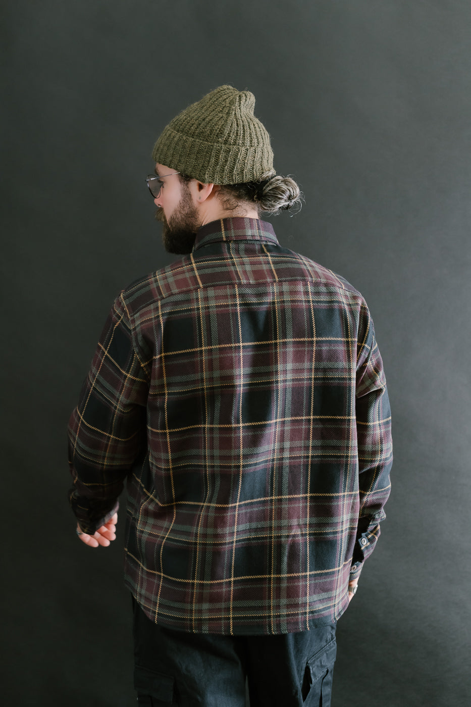 Utility Flannel Plaid  - Black Olive