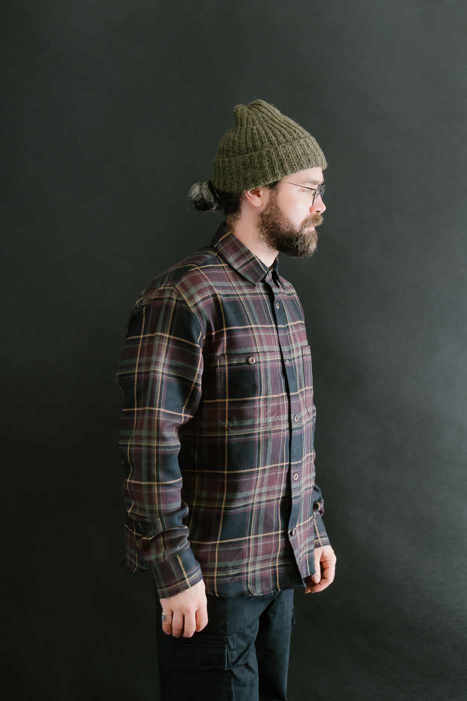 Utility Flannel Plaid  - Black Olive