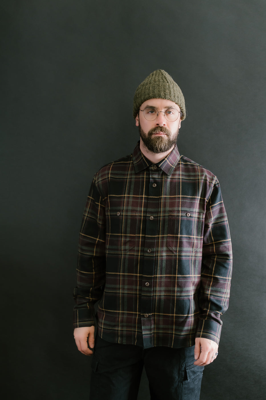 Utility Flannel Plaid  - Black Olive