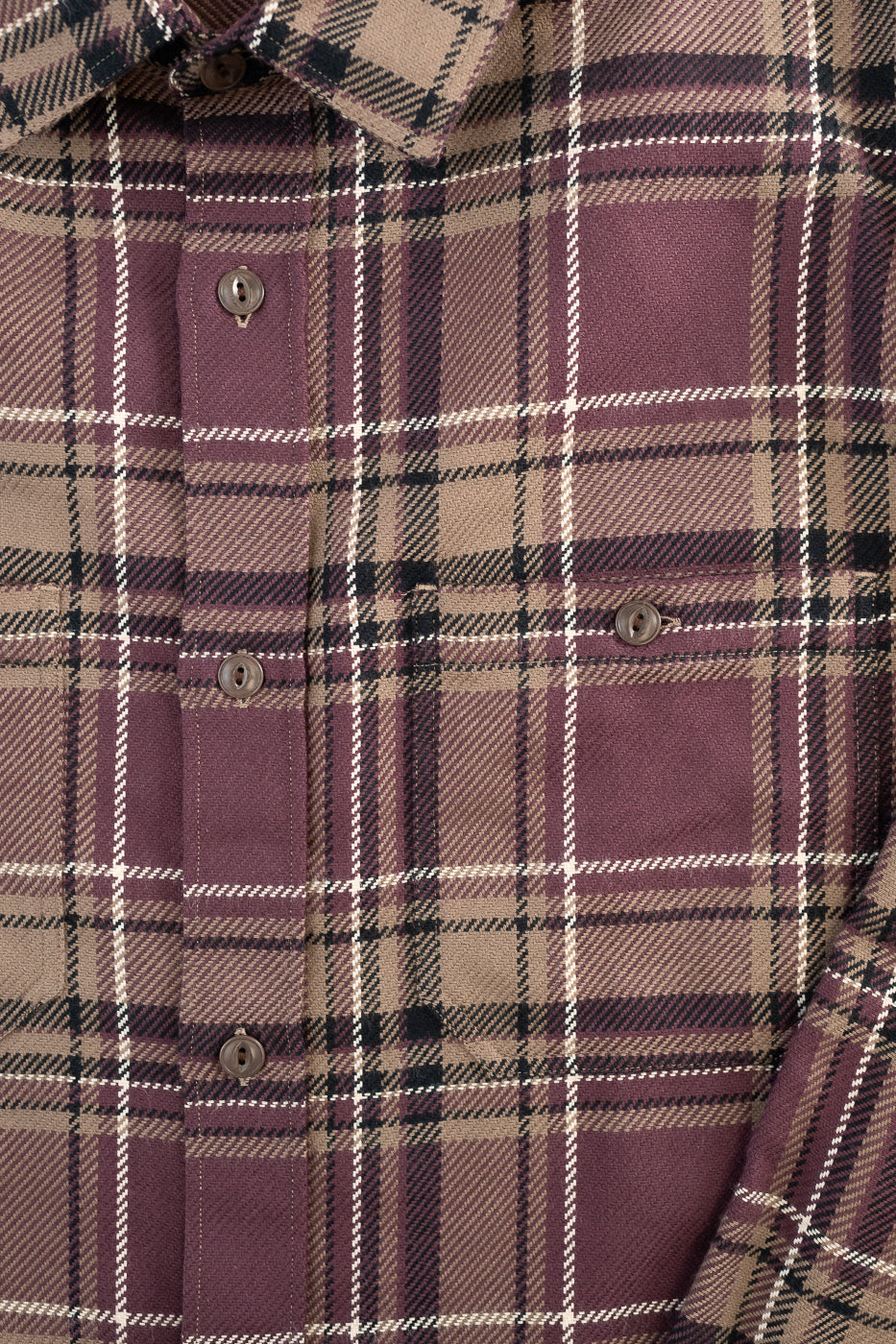 Utility Flannel Plaid  - Burgundy Oak