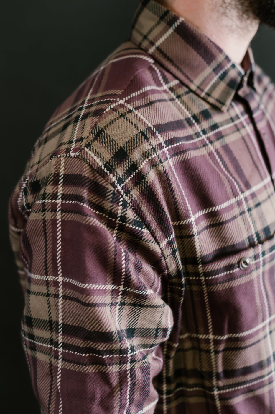 Utility Flannel Plaid  - Burgundy Oak