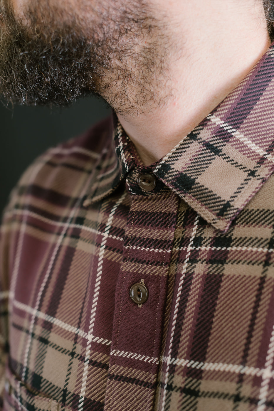 Utility Flannel Plaid  - Burgundy Oak