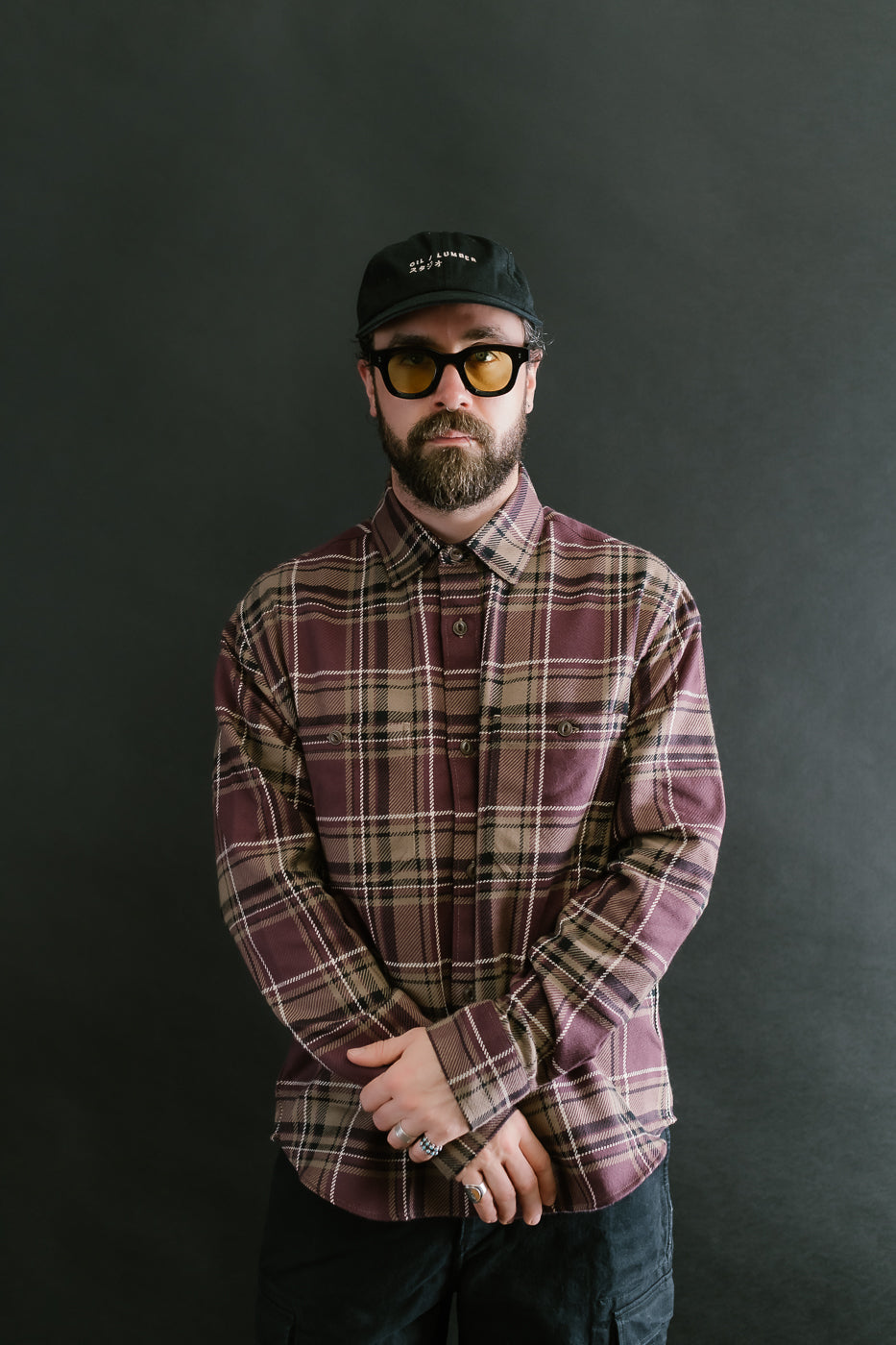 Utility Flannel Plaid  - Burgundy Oak