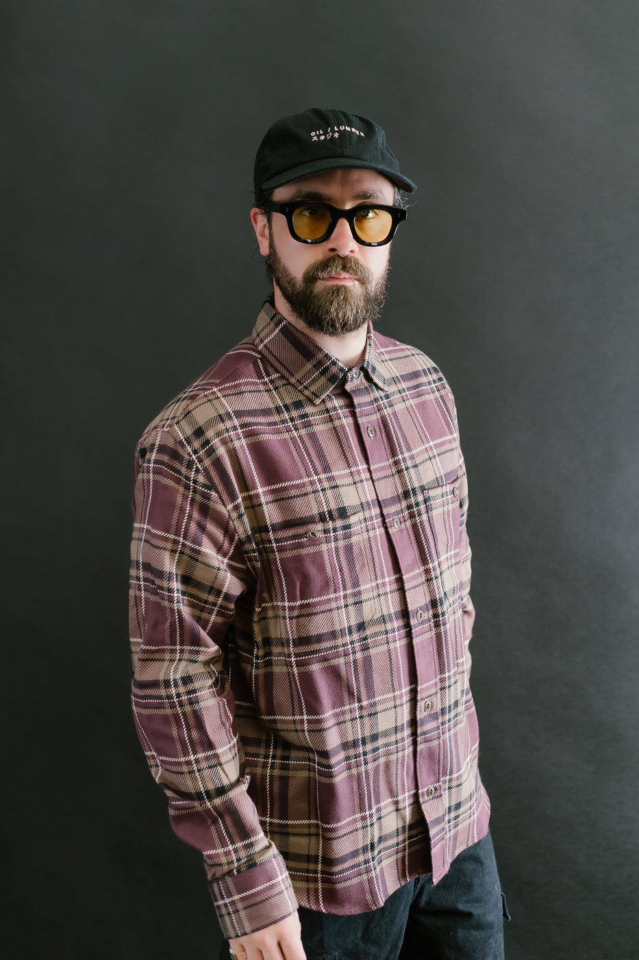 Utility Flannel Plaid  - Burgundy Oak