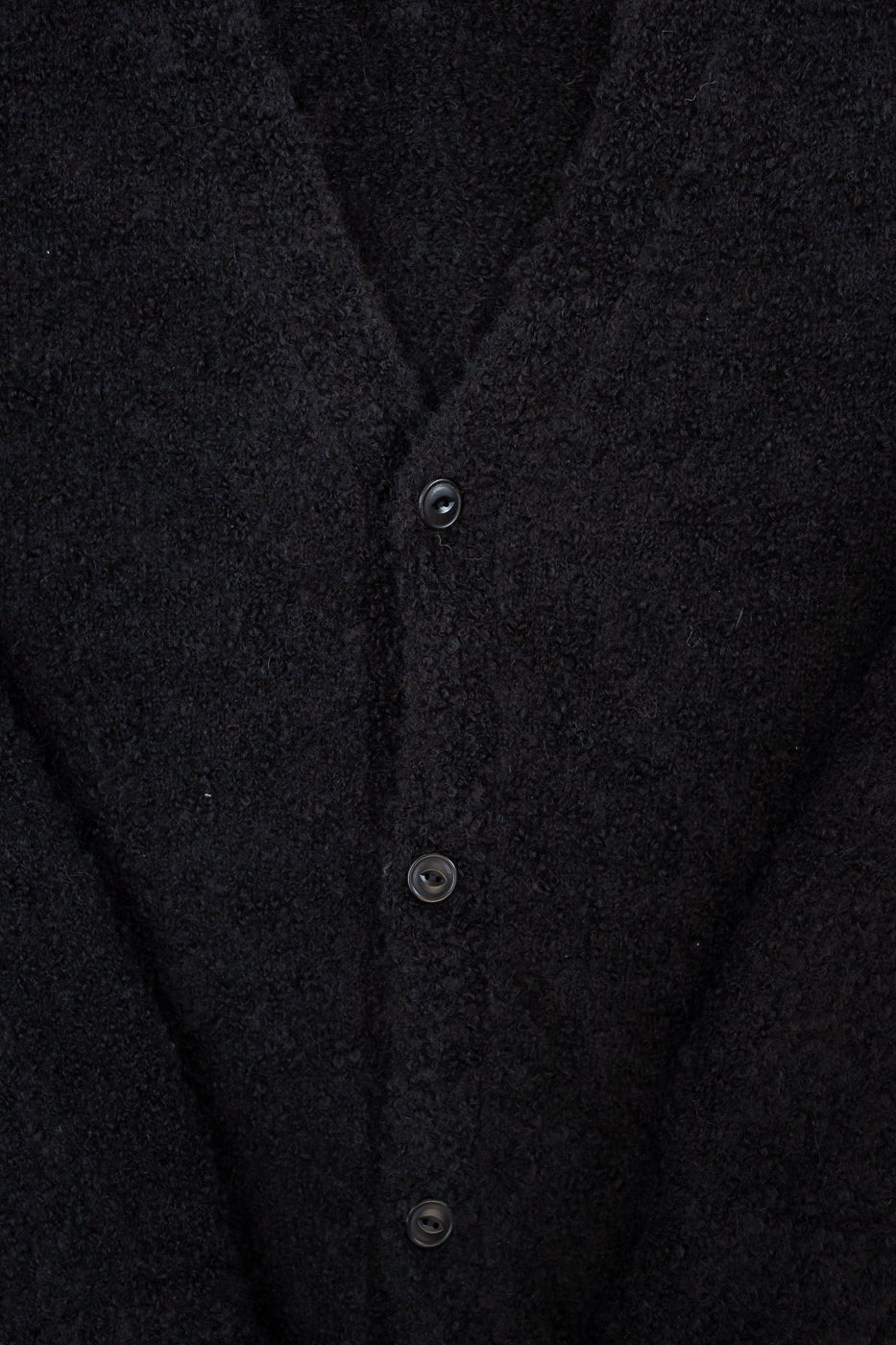 V-Neck Cardigan Boucle Alpaca - Black