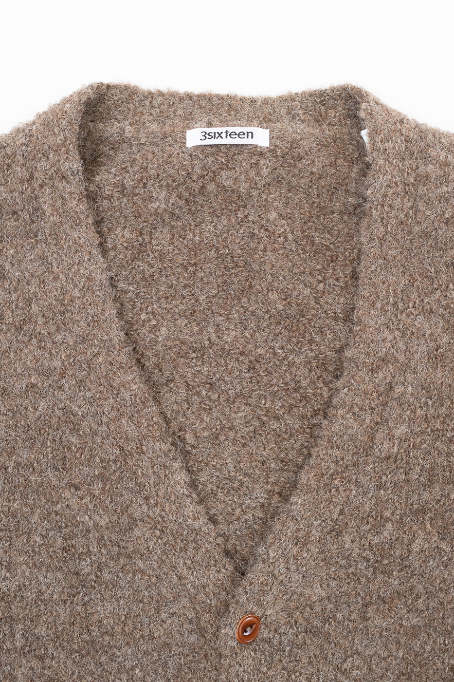 V-Neck Cardigan Boucle Alpaca - Earth