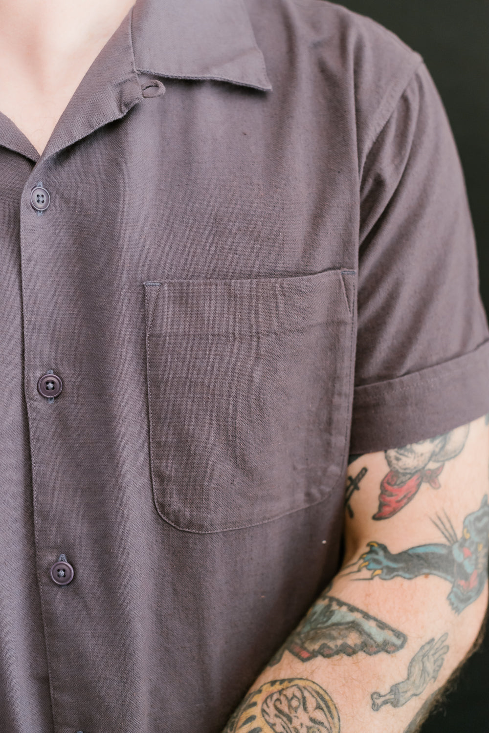 Vacation Shirt - Plum Hand Stitch